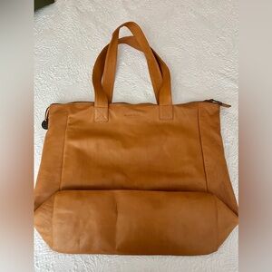Tan Leather Tote Bag